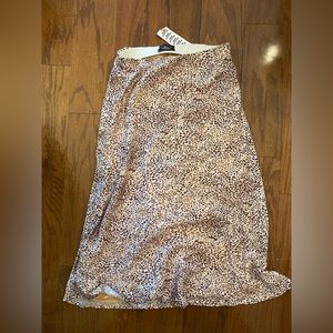 Midi Leopard Silk Skirt